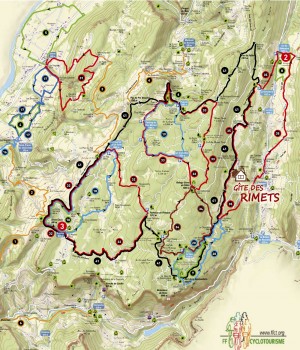 Carte des circuits VTT