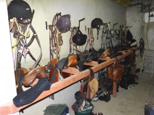 <strong>la sellerie du gîte des rimets</strong><br />selles, licols, tapis...y seront à l'abri la sellerie du gîte des rimets