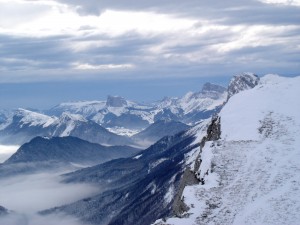 Vue du Pic St Michel- Balcons Est du Vercors, le Mont Aiguille