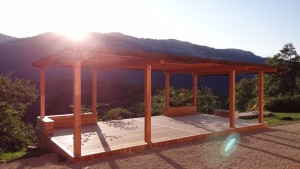 Lever de soleil sur la terrasse du gite